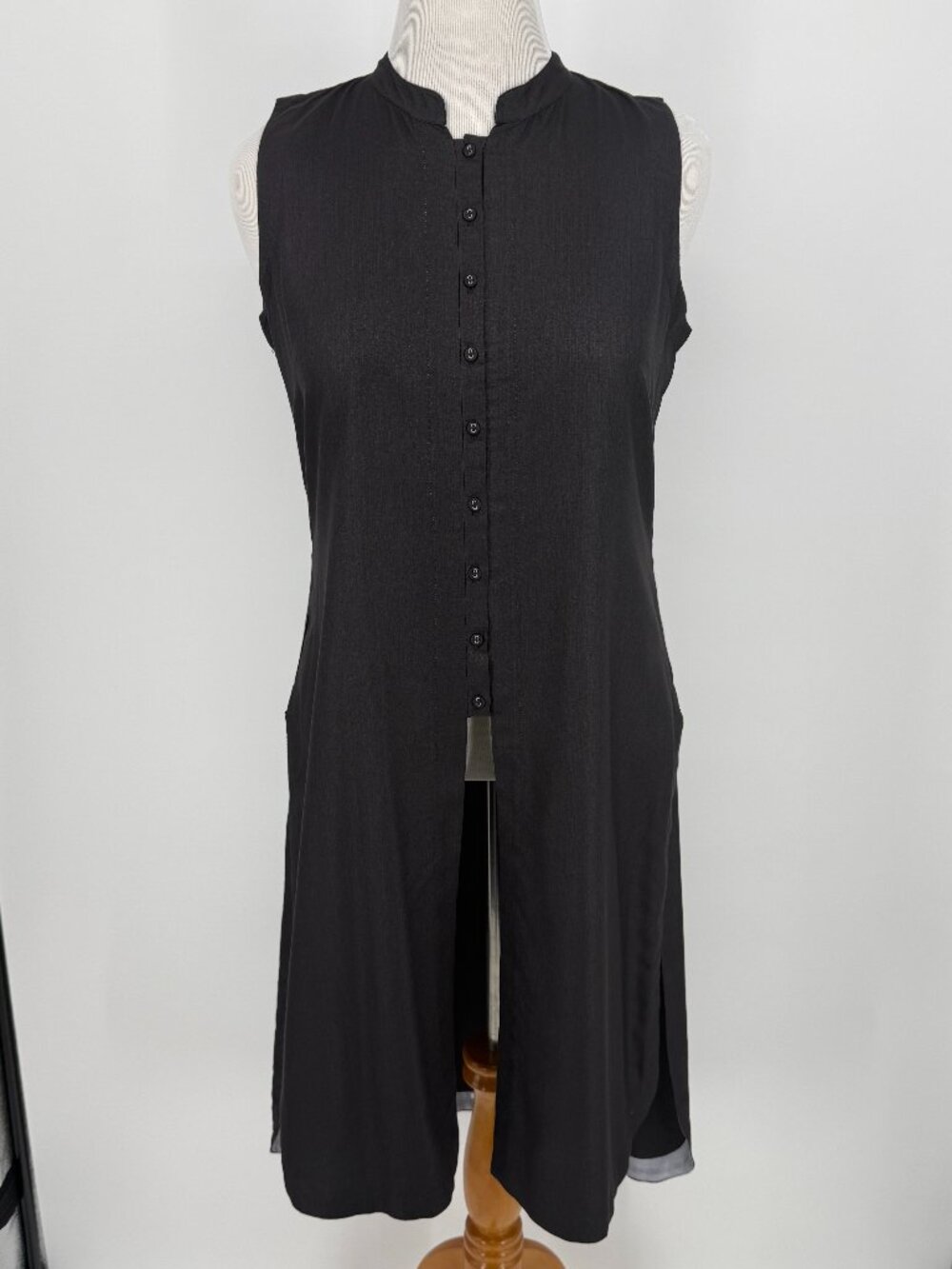 Fabindia Black Silk Blend High Low Tunic Kurti L